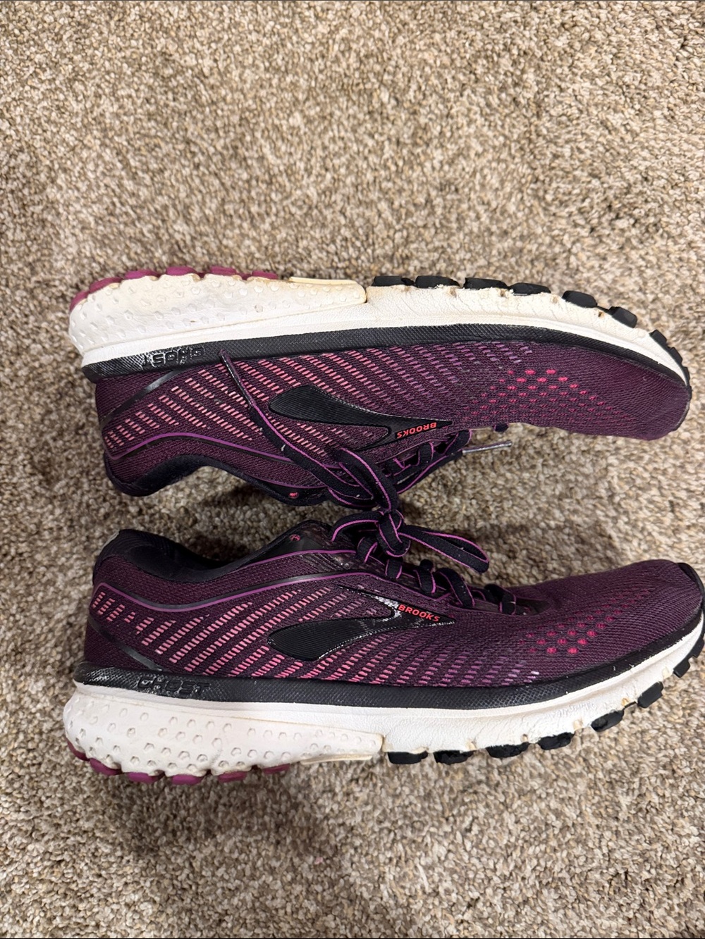 Brooks Women’s Burgundy and Pink Athletic Running Shoes